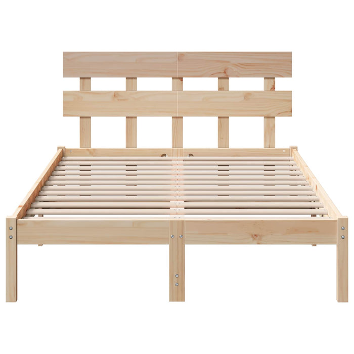 Cadru de pat cu headboard Maro 120 x 200 cm Lemn masiv de pin - WALTI WALTI