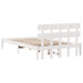 Cadru de pat cu headboard Alb 120 x 200 cm Lemn masiv de pin - WALTI WALTI