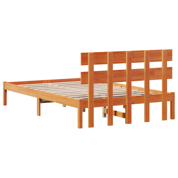 Cadru de pat cu headboard Maro 120 x 200 cm Lemn masiv de pin WALTI