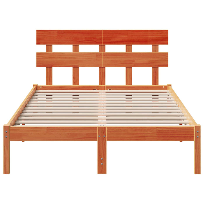 Cadru de pat cu headboard Maro 120 x 200 cm Lemn masiv de pin WALTI