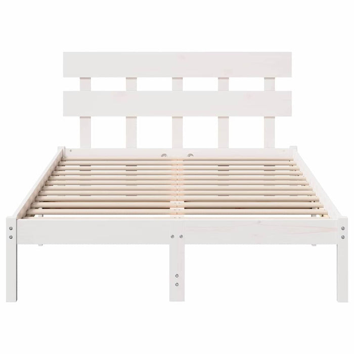 Cadru de pat cu headboard Alb 120 x 190 cm Lemn masiv de pin - WALTI WALTI