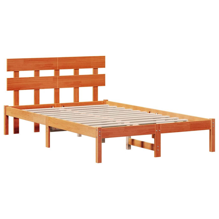 Cadru de pat cu headboard Maro 120 x 190 cm Lemn masiv de pin WALTI
