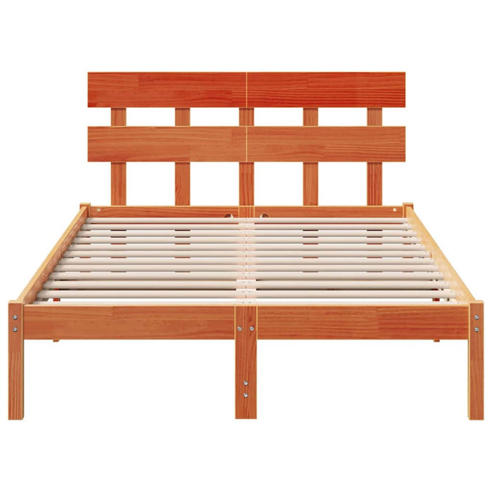 Cadru de pat cu headboard Maro 120 x 190 cm Lemn masiv de pin WALTI