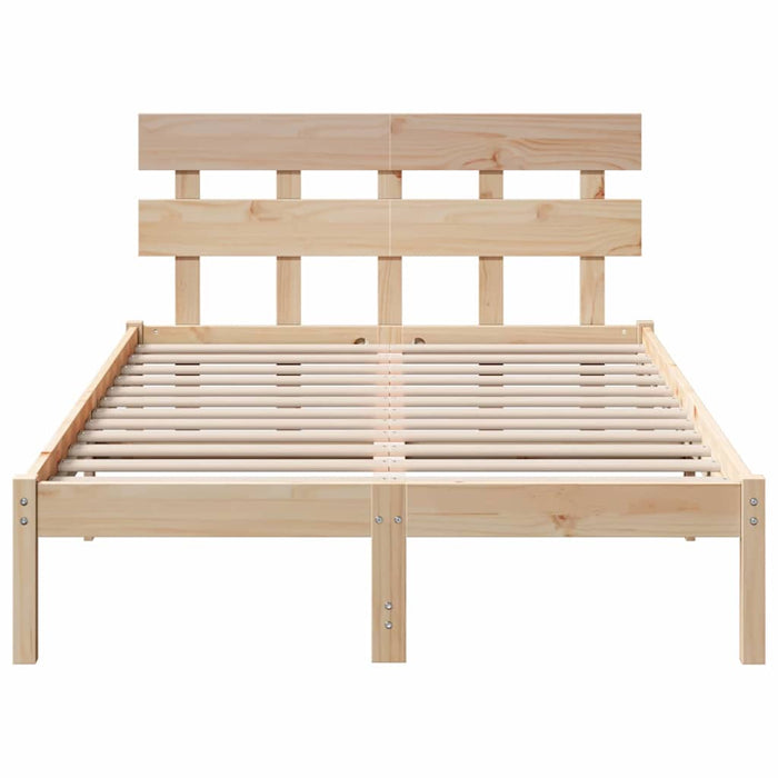 Cadru de pat cu headboard Maro 140 x 190 cm Lemn masiv de pin - WALTI WALTI