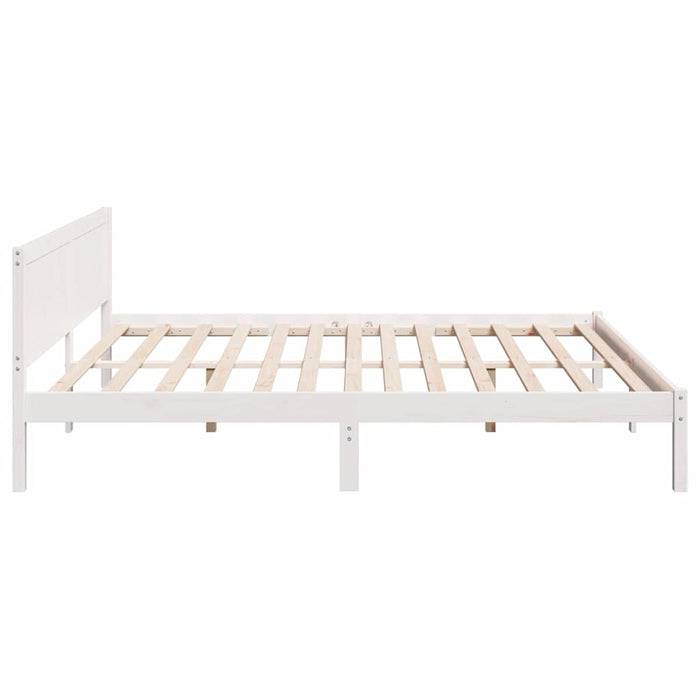 Cadru de pat Alb 200 x 200 cm Lemn masiv de pin - WALTI WALTI
