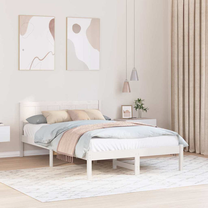 Cadru de pat Alb 120 x 200 cm Lemn masiv de pin WALTI
