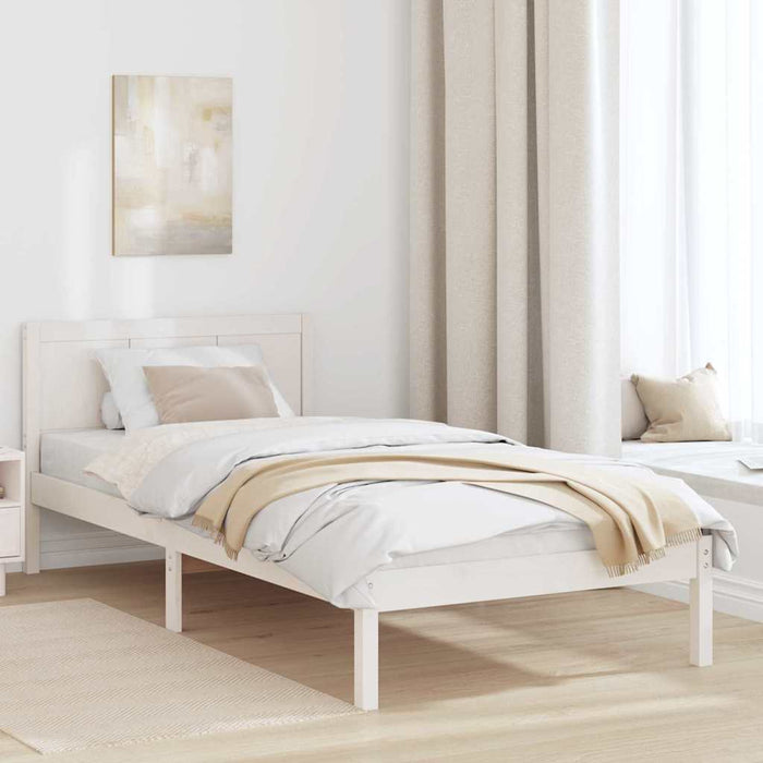 Cadru de pat Alb 75 x 190 cm Lemn masiv de pin WALTI
