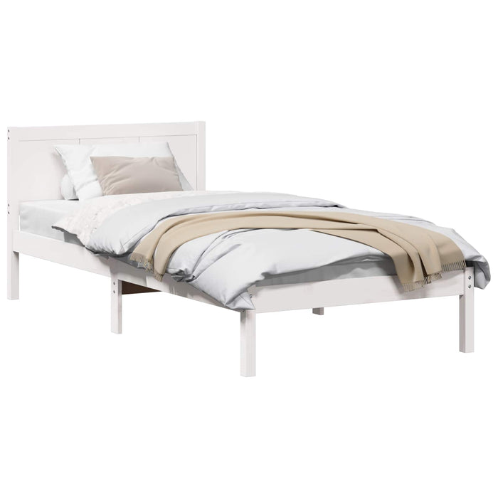 Cadru de pat Alb 75 x 190 cm Lemn masiv de pin WALTI
