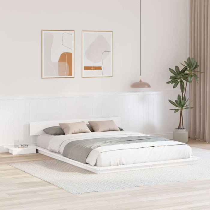 Cadru de pat Alb 160 x 200 cm lemn - WALTI WALTI