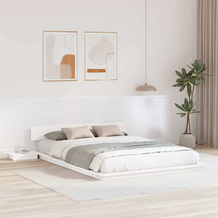 Cadru de pat Alb 140 x 200 cm lemn - WALTI WALTI