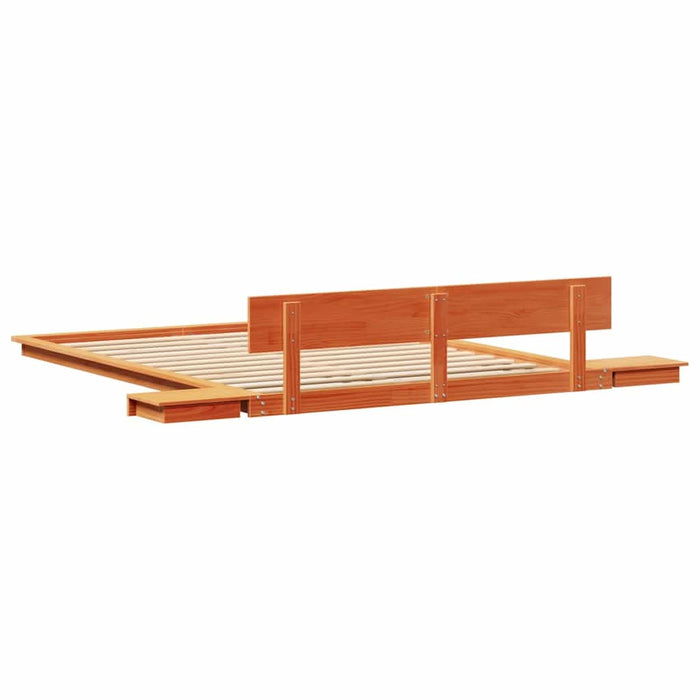 Cadru de pat cu headboard cu depozitare Maro 140 x 200 cm lemn - WALTI WALTI