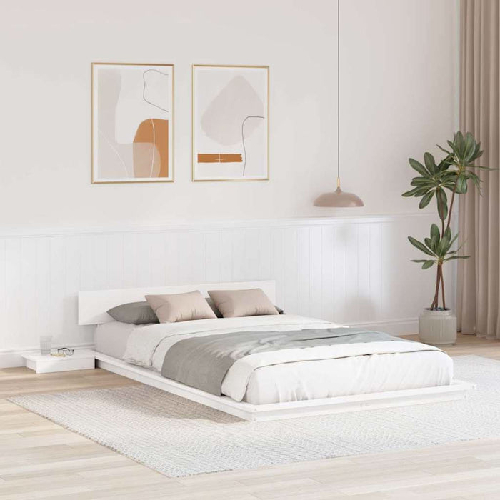 Cadru de pat cu headboard cu depozitare Maro 135 x 190 cm lemn - WALTI WALTI