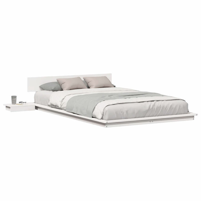 Cadru de pat cu headboard cu depozitare Maro 135 x 190 cm lemn - WALTI WALTI