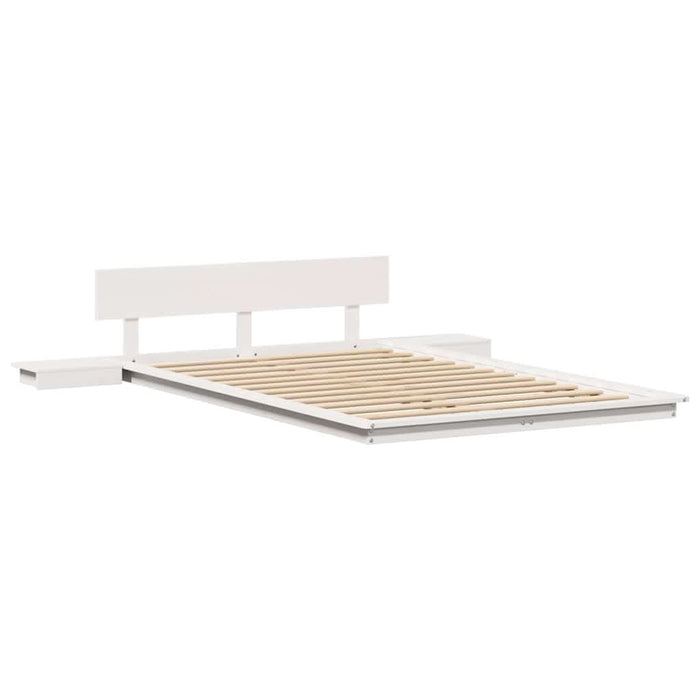 Cadru de pat cu headboard cu depozitare Maro 135 x 190 cm lemn - WALTI WALTI