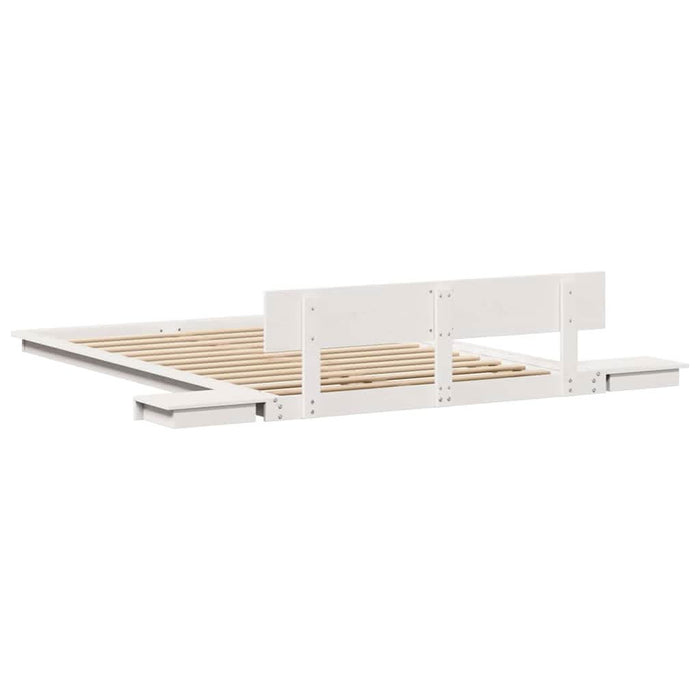 Cadru de pat cu headboard cu depozitare Maro 135 x 190 cm lemn - WALTI WALTI