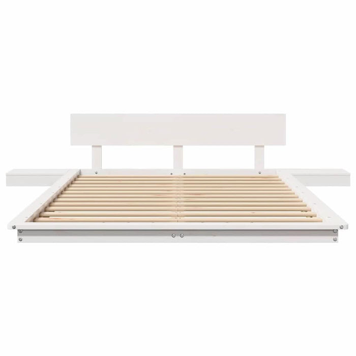 Cadru de pat cu headboard cu depozitare Maro 135 x 190 cm lemn - WALTI WALTI