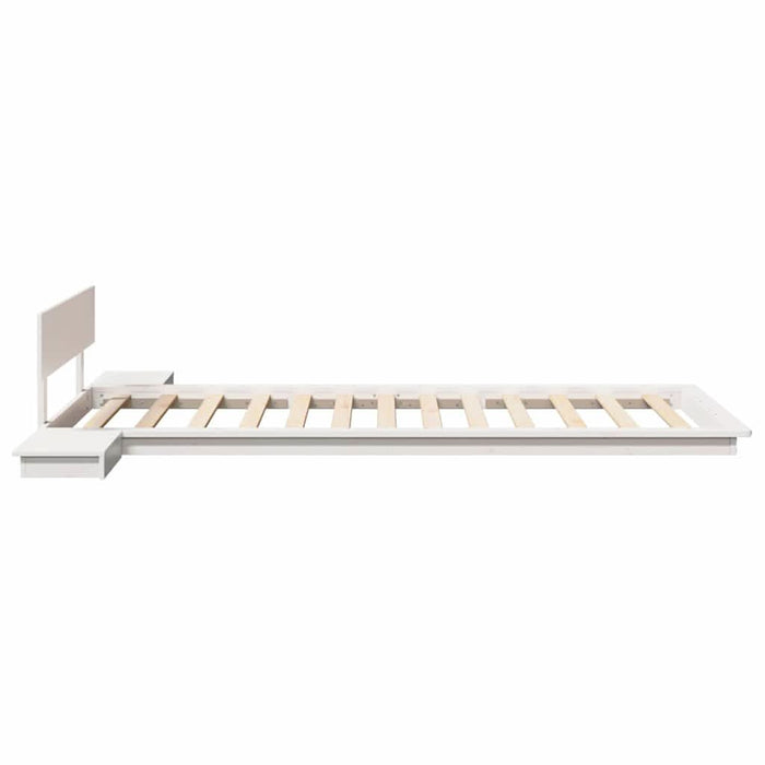 Cadru de pat cu headboard cu depozitare Alb 100 x 200 cm lemn - WALTI WALTI