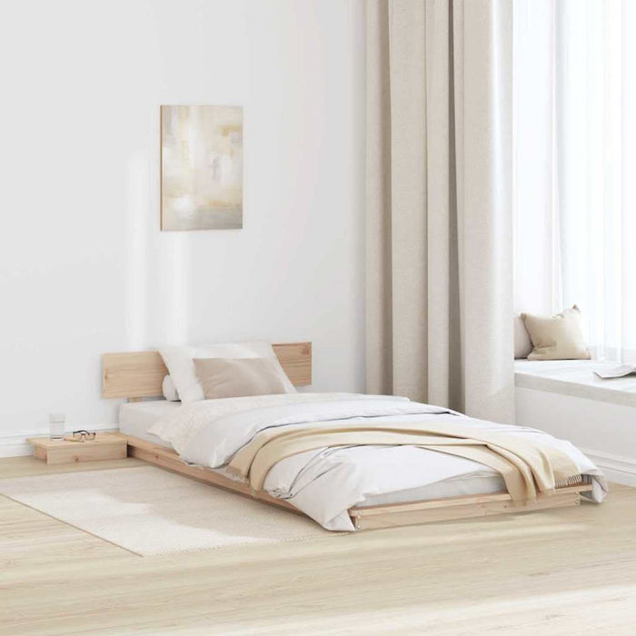 Cadru de pat cu headboard cu depozitare Maro 90 x 200 cm lemn - WALTI WALTI