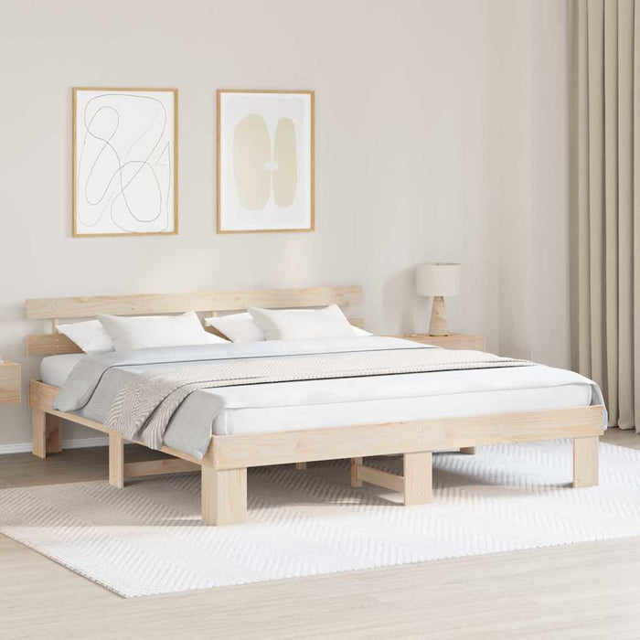 Cadru de pat cu headboard Maro 200 x 200 cm - WALTI WALTI