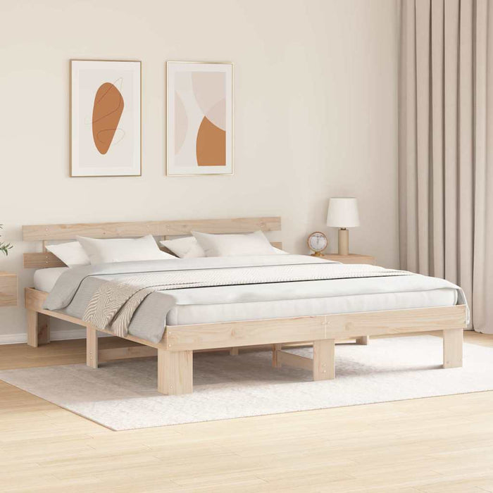Cadru de pat cu headboard Maro 200 x 200 cm - WALTI WALTI