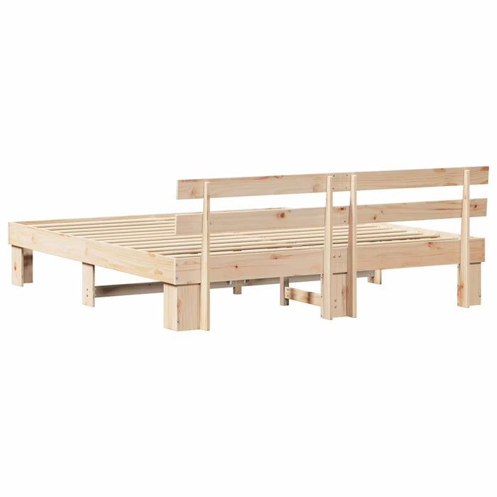 Cadru de pat cu headboard Maro 200 x 200 cm - WALTI WALTI