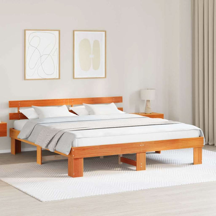 Cadru de pat cu headboard Maro 200 x 200 cm - WALTI WALTI