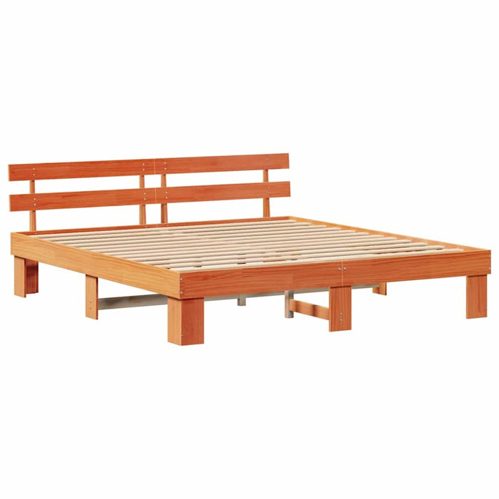 Cadru de pat cu headboard Maro 200 x 200 cm - WALTI WALTI