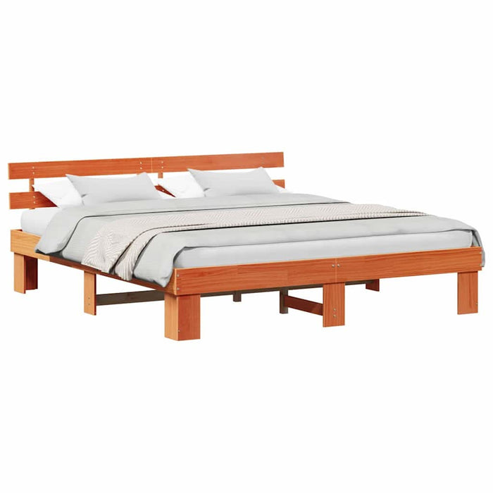 Cadru de pat cu headboard Maro 200 x 200 cm - WALTI WALTI