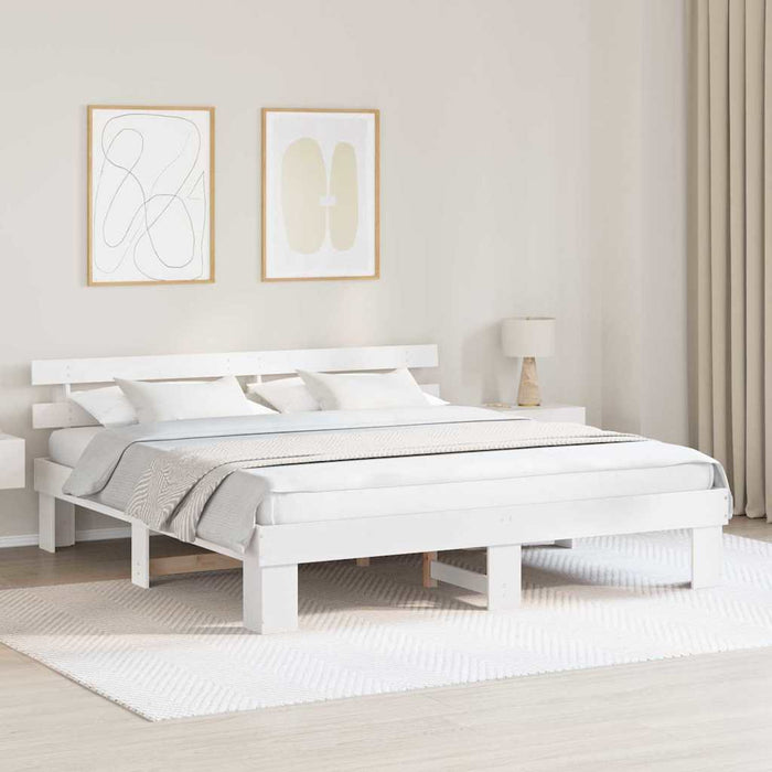 Cadru de pat cu headboard Alb 180 x 200 cm - WALTI WALTI