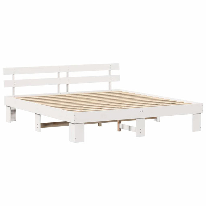 Cadru de pat cu headboard Alb 180 x 200 cm - WALTI WALTI