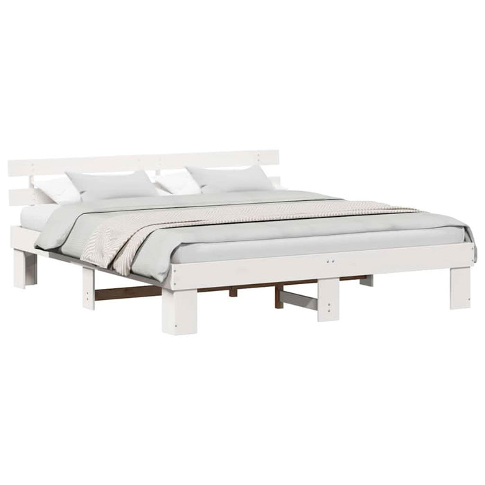 Cadru de pat cu headboard Alb 180 x 200 cm - WALTI WALTI