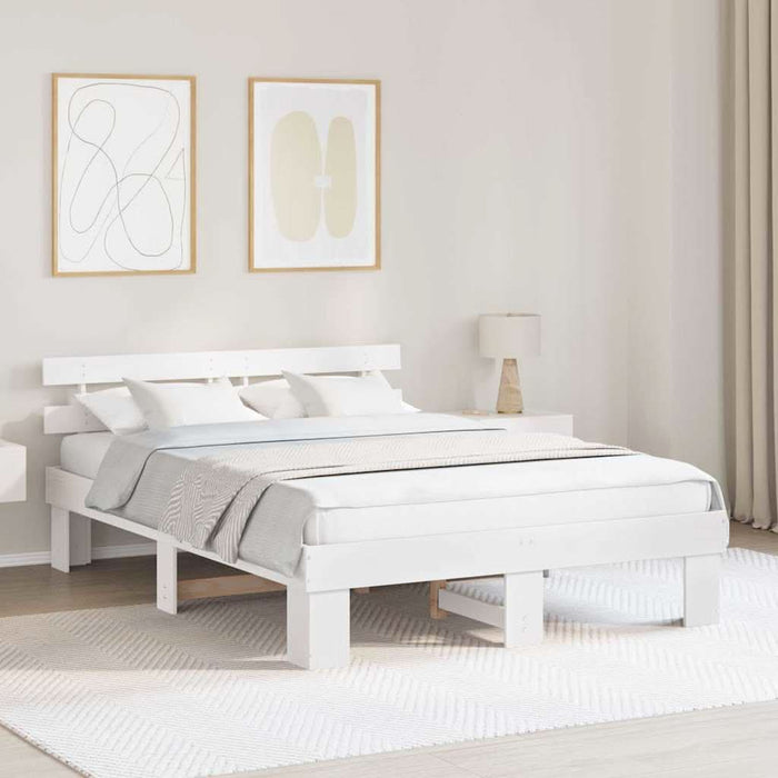 Cadru de pat cu headboard Alb 160 x 200 cm - WALTI WALTI