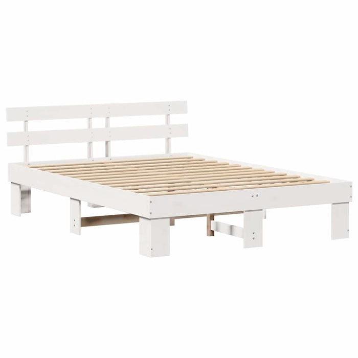 Cadru de pat cu headboard Alb 150 x 200 cm - WALTI WALTI