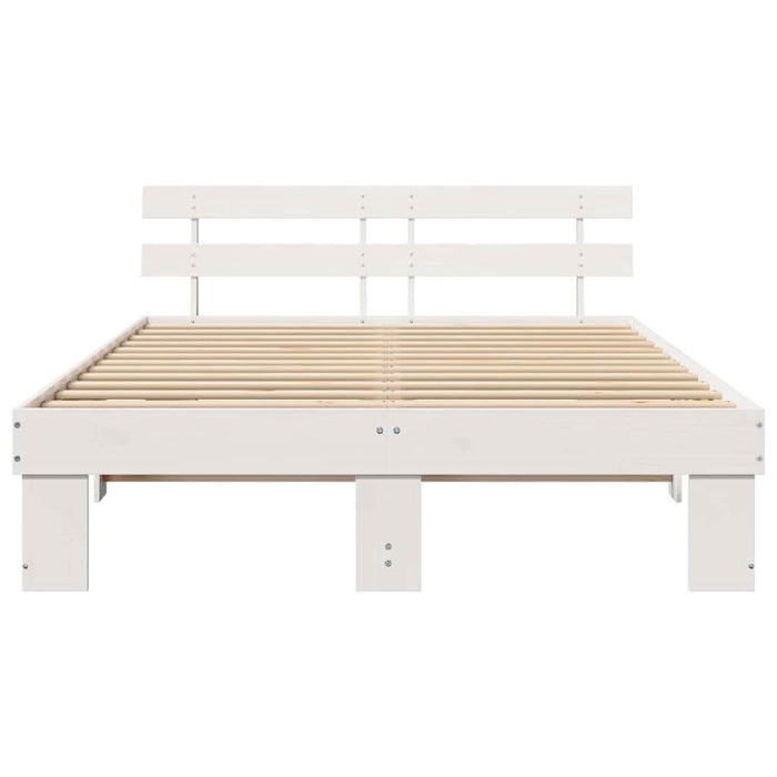 Cadru de pat cu headboard Alb 150 x 200 cm - WALTI WALTI