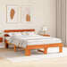 Cadru de pat cu headboard Maro 150 x 200 cm Lemn masiv de pin - WALTI WALTI