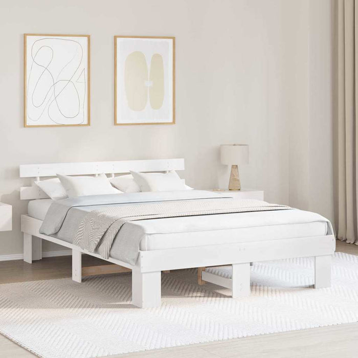 Cadru de pat cu headboard Alb 140 x 200 cm - WALTI WALTI