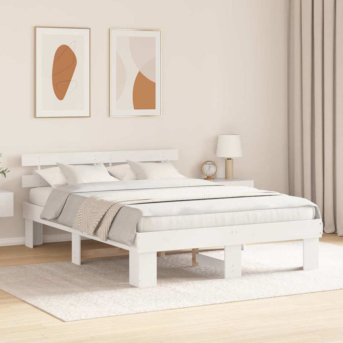 Cadru de pat cu headboard Alb 140 x 200 cm - WALTI WALTI