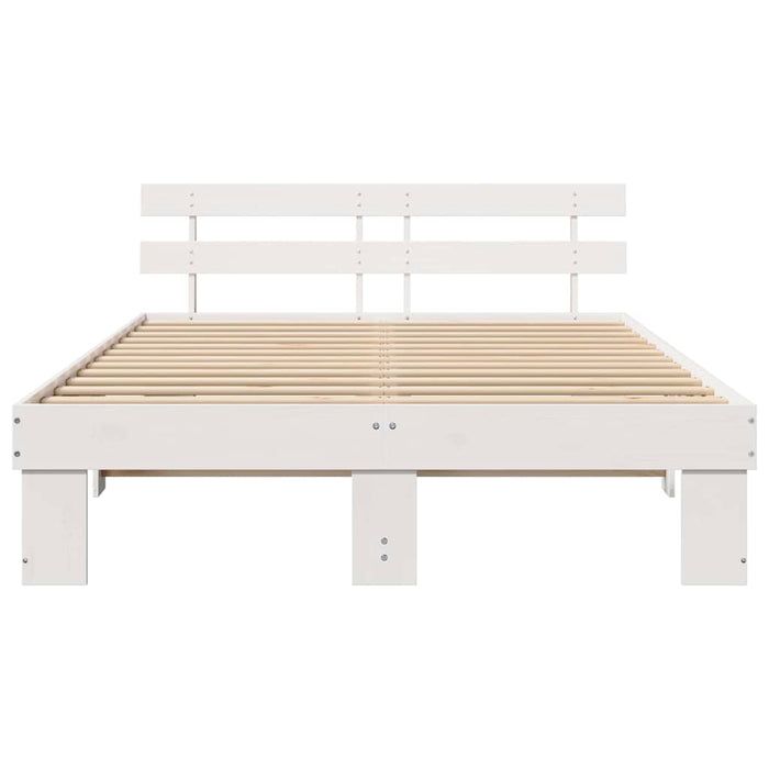 Cadru de pat cu headboard Alb 140 x 200 cm - WALTI WALTI