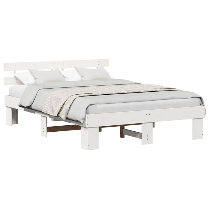 Cadru de pat cu headboard Alb 140 x 200 cm - WALTI WALTI