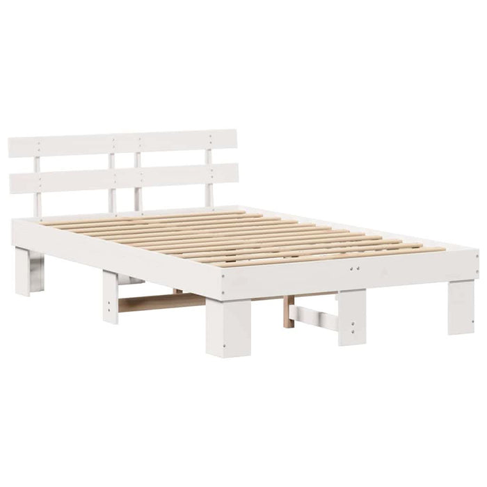 Cadru de pat cu headboard cu sertar Alb 120 x 200 cm - WALTI WALTI