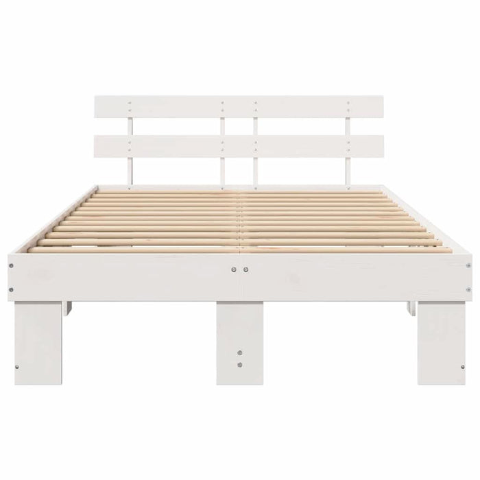 Cadru de pat cu headboard cu sertar Alb 120 x 200 cm - WALTI WALTI
