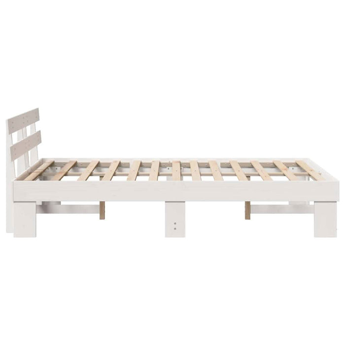Cadru de pat cu headboard cu sertar Alb 120 x 200 cm - WALTI WALTI