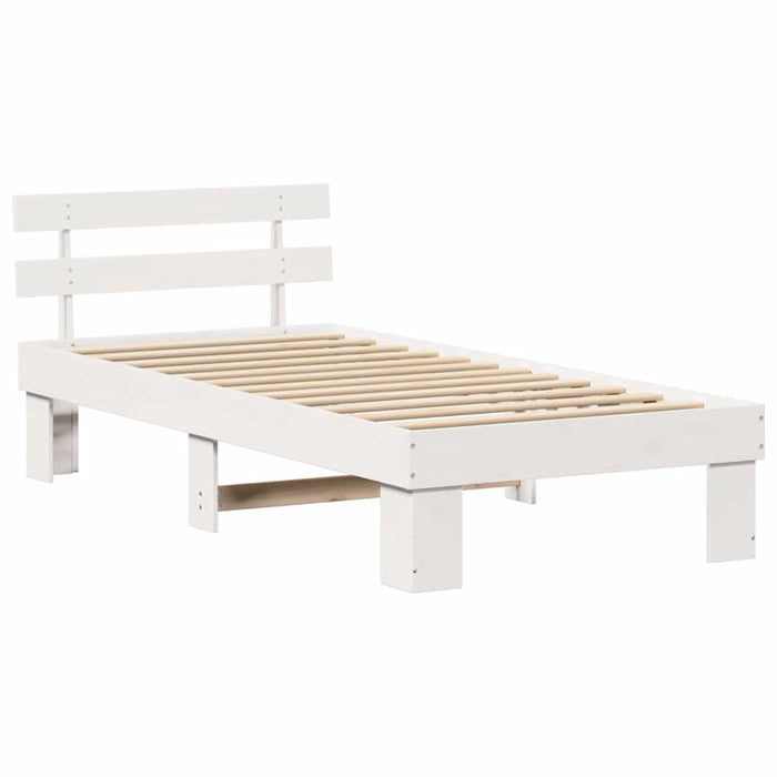 Cadru de pat cu headboard Alb 90 x 190 cm - WALTI WALTI