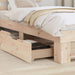 Cadru de pat cu sertar natural 100 x 200 cm Lemn de pin masiv - WALTI WALTI