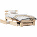 Cadru de pat cu sertar natural 100 x 200 cm Lemn de pin masiv - WALTI WALTI