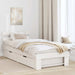 Cadru de pat cu headboard Alb 90 x 200 cm Lemn de pin masiv - WALTI WALTI