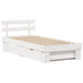 Cadru de pat cu headboard Alb 90 x 200 cm Lemn de pin masiv - WALTI WALTI