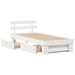 Cadru de pat cu headboard Alb 90 x 200 cm Lemn de pin masiv - WALTI WALTI