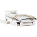 Cadru de pat cu headboard Alb 90 x 200 cm Lemn de pin masiv - WALTI WALTI