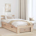 Cadru de pat cu headboard natural 80 x 200 cm Lemn de pin masiv - WALTI WALTI